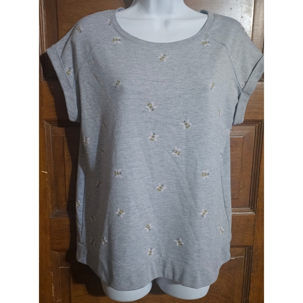 Jane and Delancey Woman's Bee Gray Printed Top